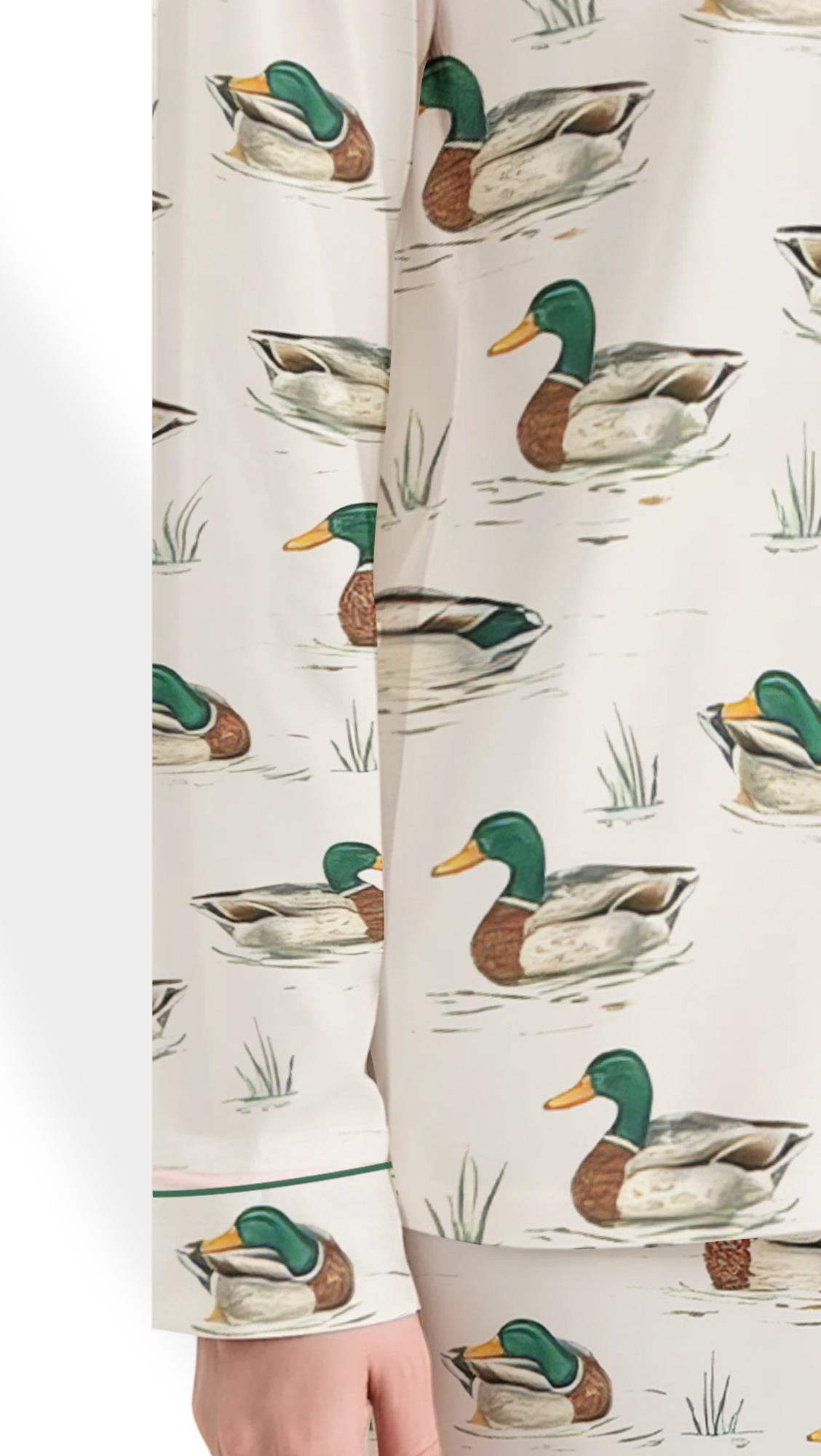 Duck Hunting Pajamas – Women’s Watercolor Mallard  Satin Set