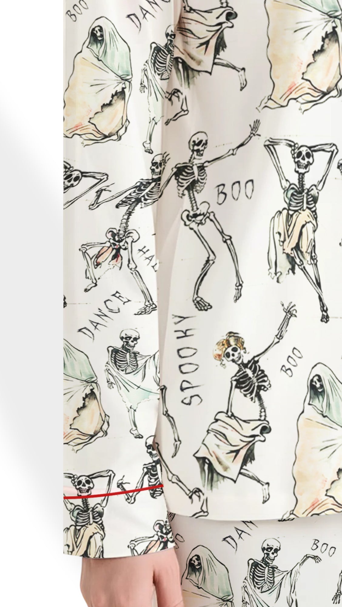 Women’s Dancing Skeleton Halloween Satin Pajama Set