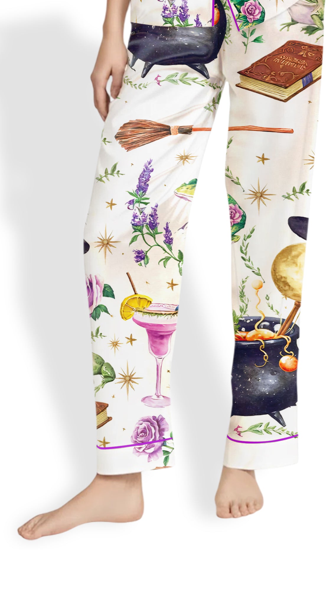 Women’s Halloween Pajama Set – Witchy Spooky Season Satin  PJs