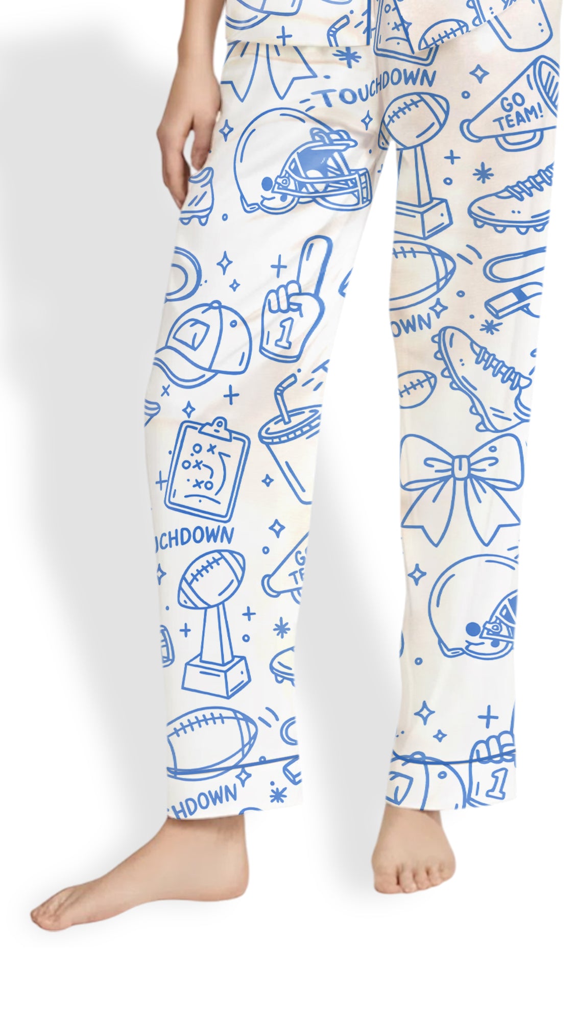 Women’s Football Pajama Set – Game Day Satin Sleepwear