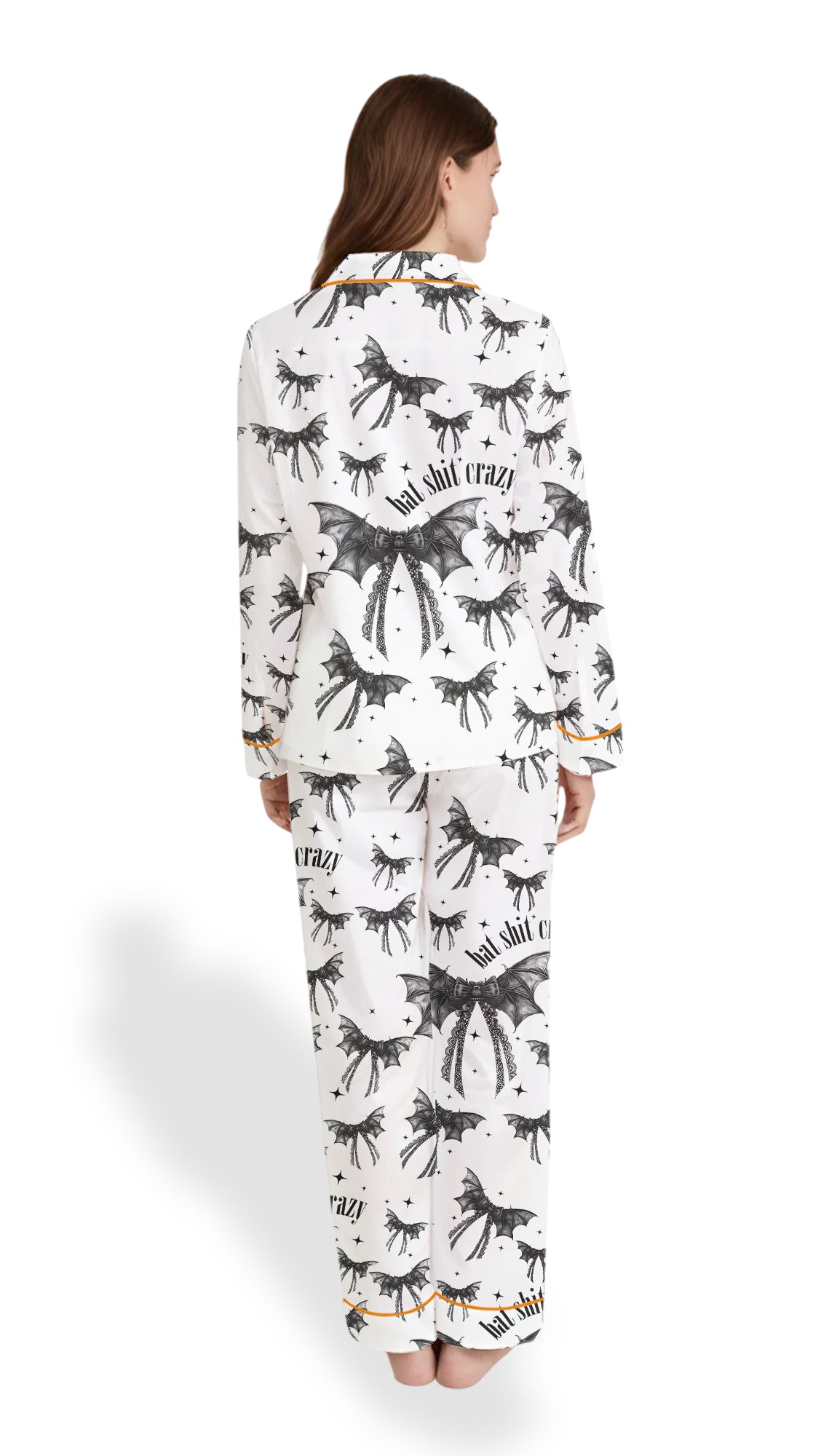 Halloween Bat Shit Crazy Gothic Coquette Bow Pajama Set