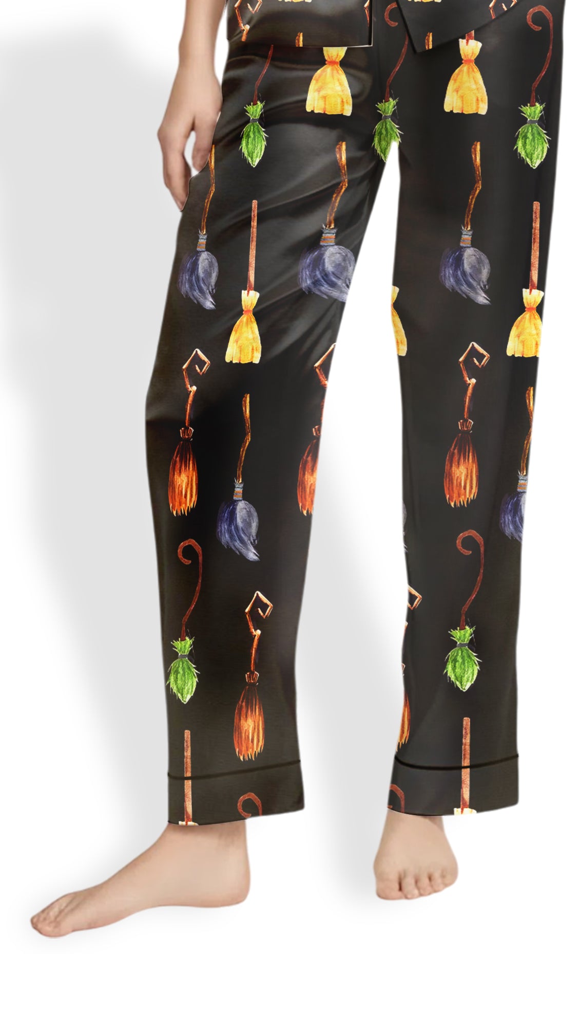 Witch Halloween Satin Pajama Set – Spooky Party Sleepwear