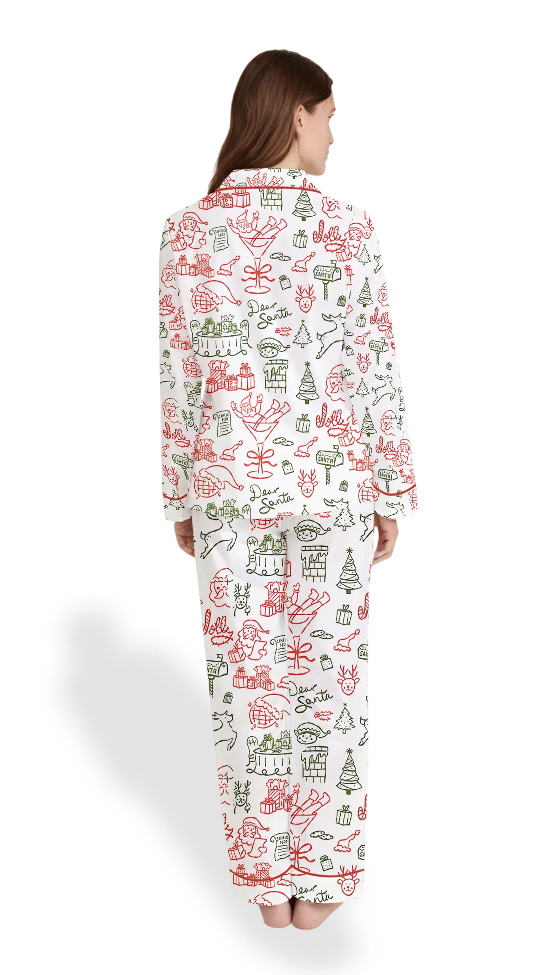 Women’s Santa Claus Christmas Satin Pajama Set – Holiday PJs