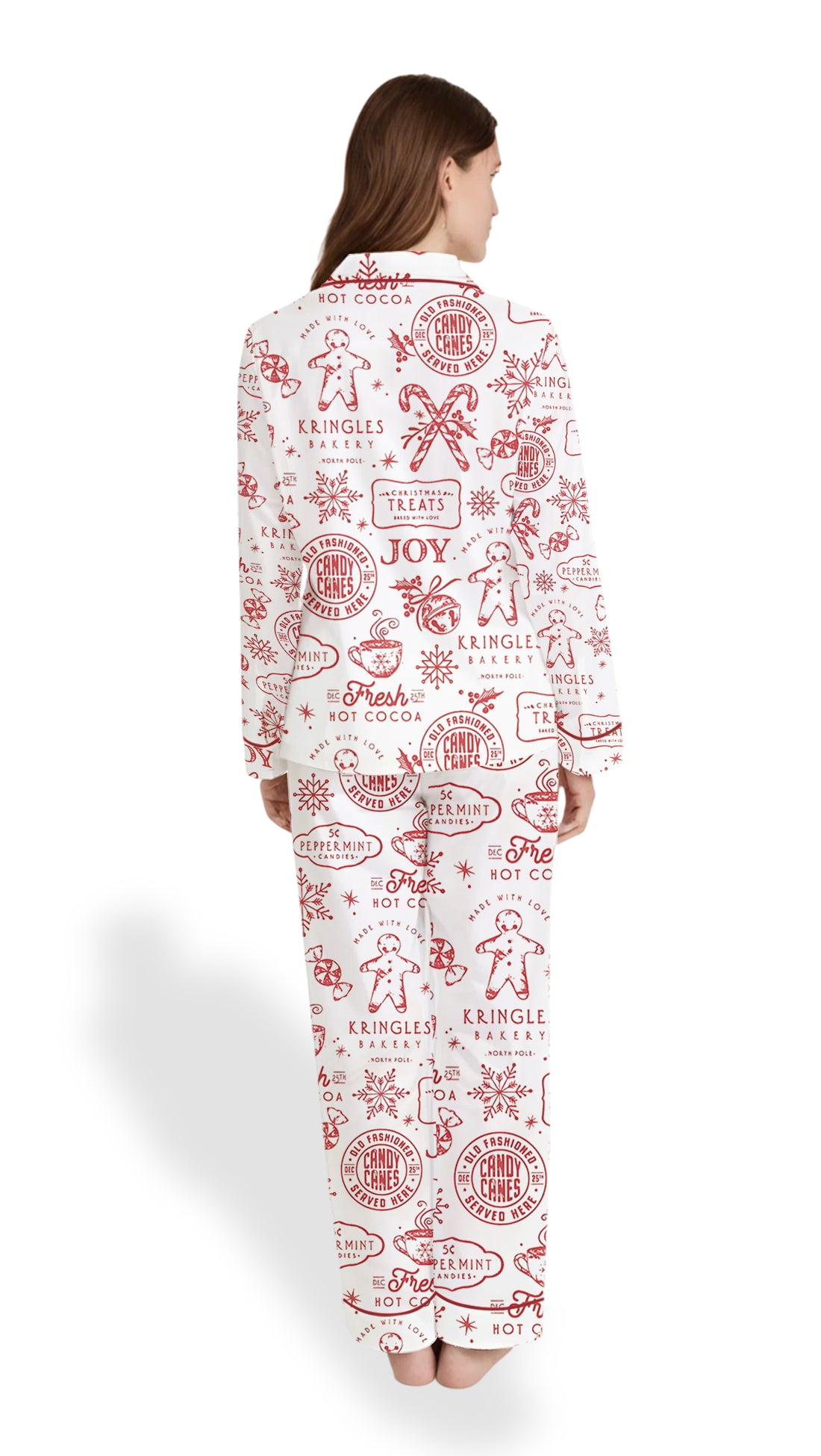 Women’s Merry Christmas Cookies Satin Pajama Set