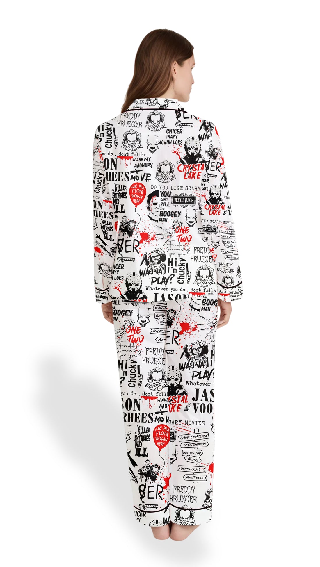 Horror Halloween Satin Pajama Set