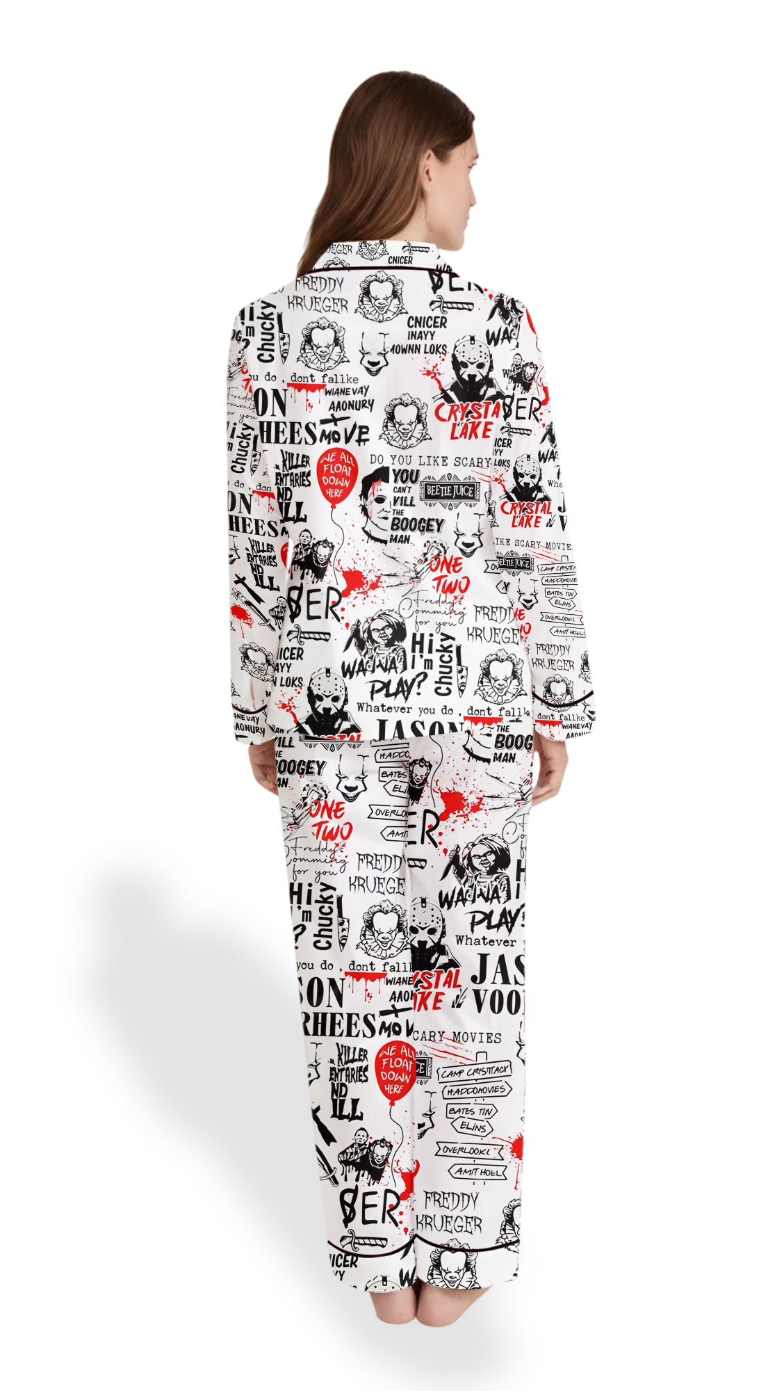 Horror Halloween Satin Pajama Set