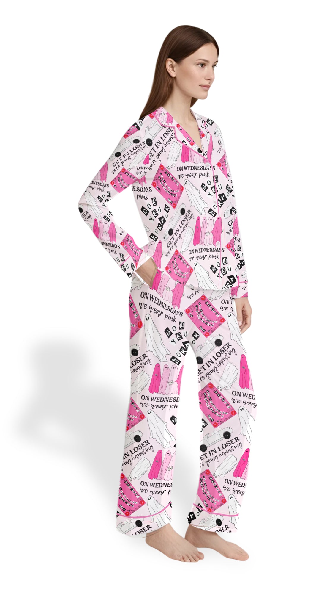 Mean Ghouls Pajama Set – Women’s Halloween Satin PJs