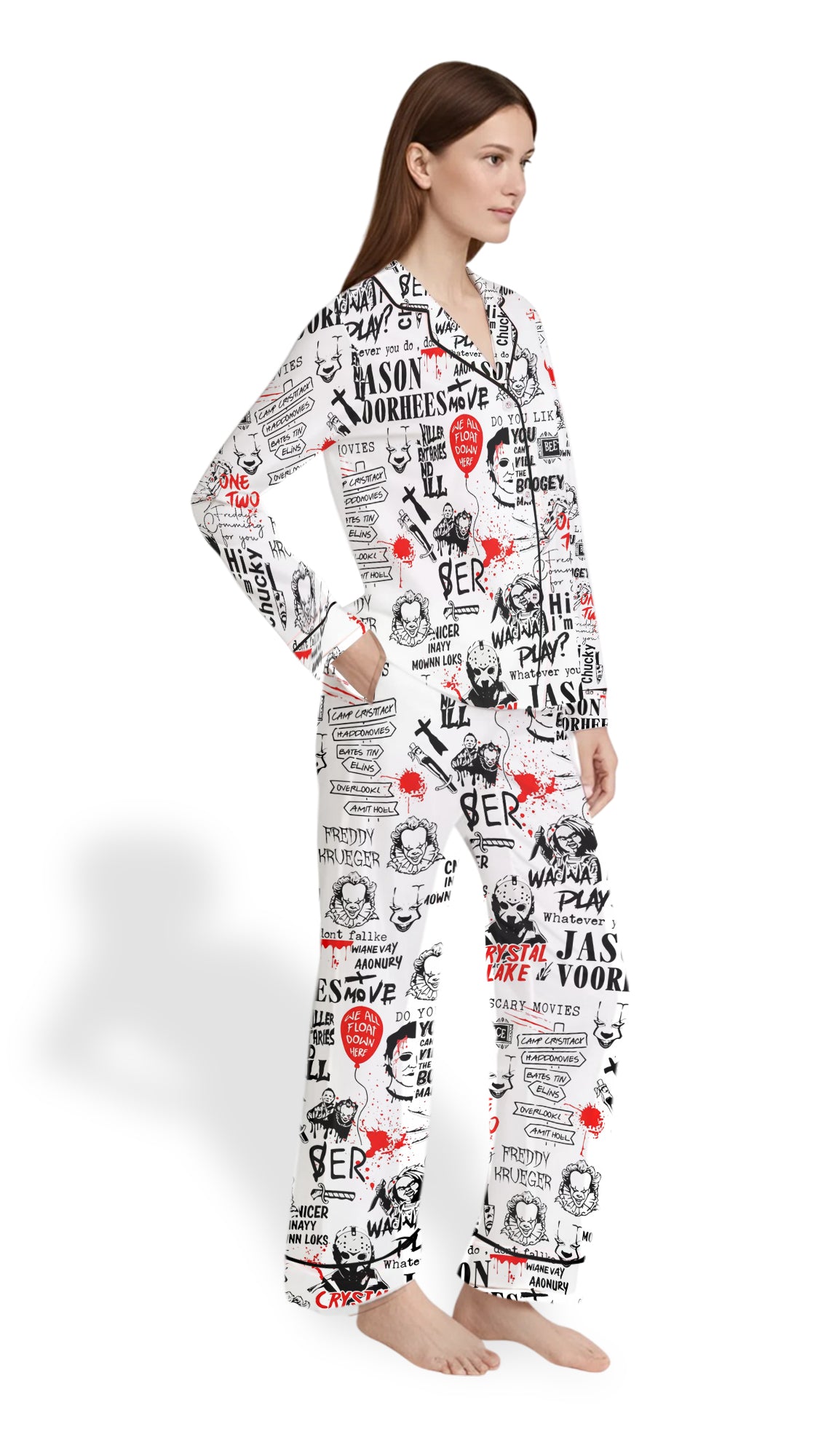 Horror Halloween Satin Pajama Set