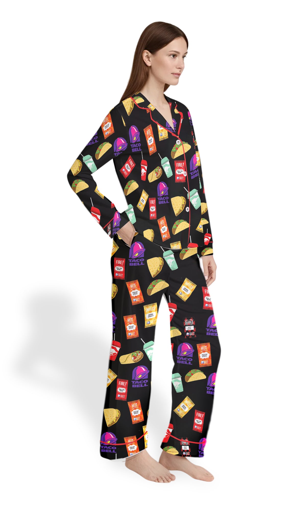 Taco Satin Pajama Set - Holiday PJs