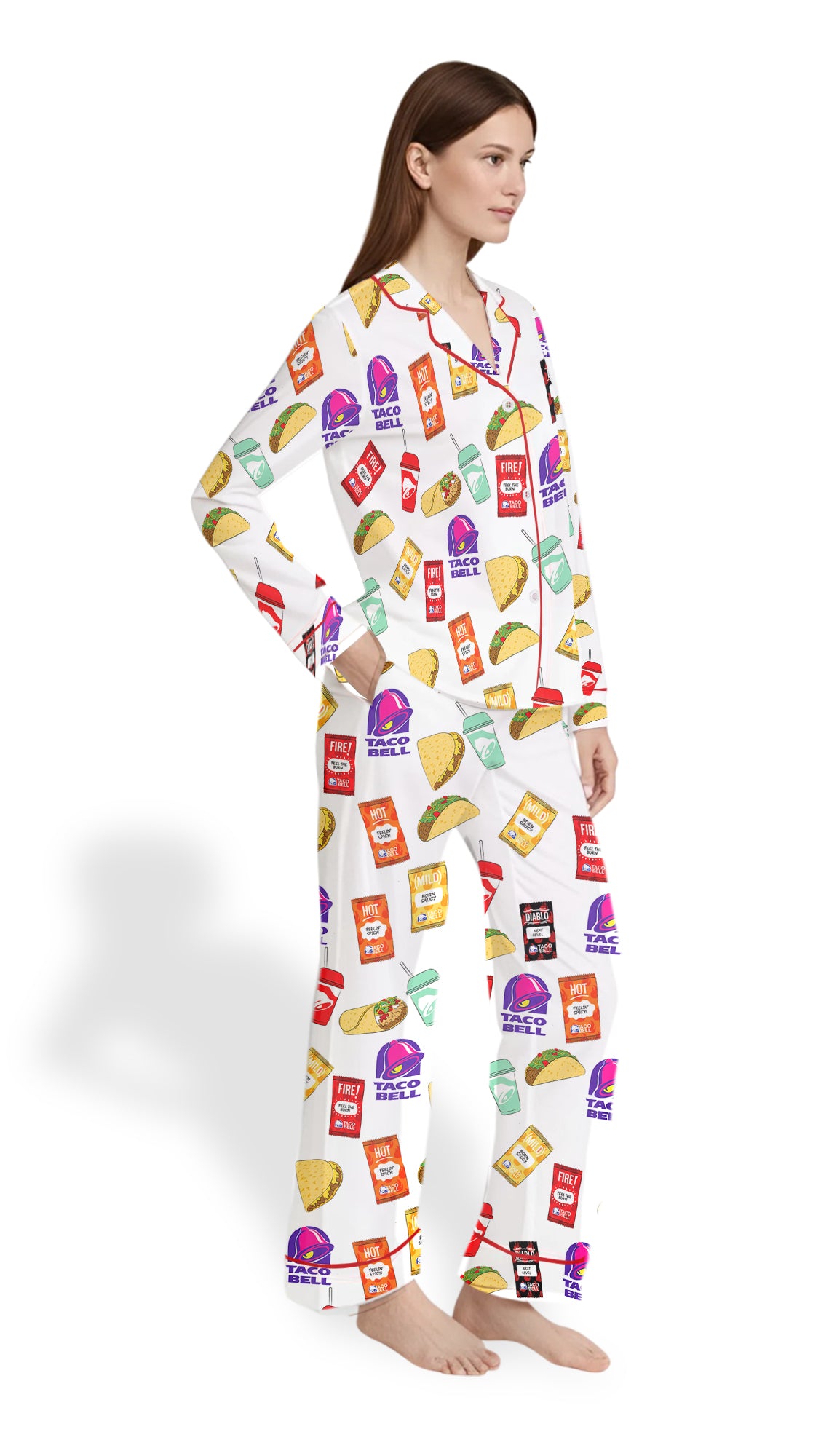 Taco Satin Pajama Set - Holiday PJs