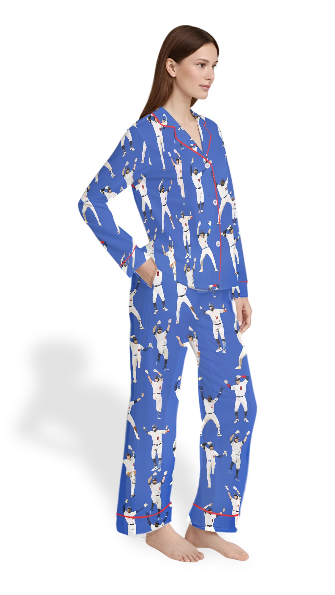 Women’s Baseball League Satin Pajama Set