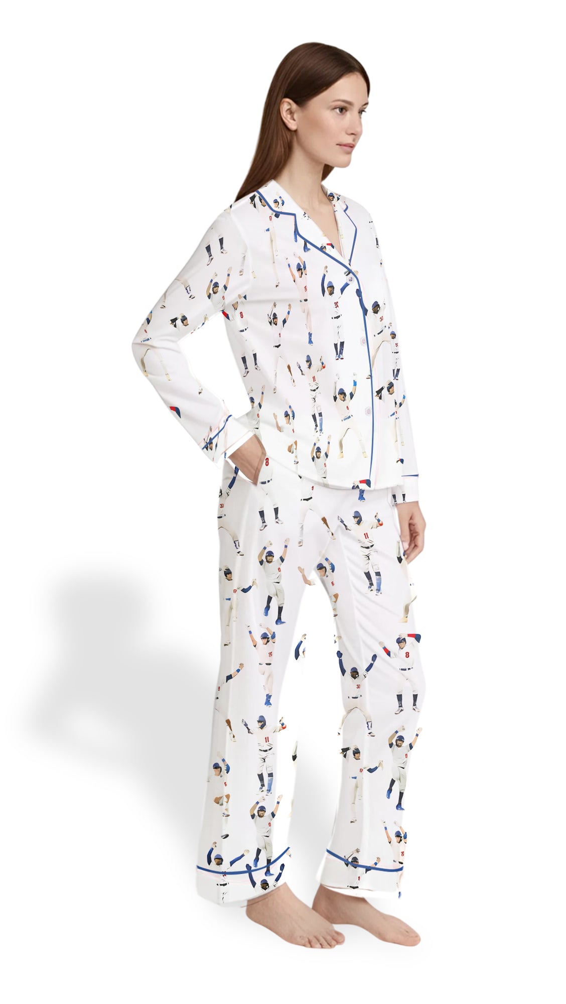 Women’s Baseball League Satin Pajama Set