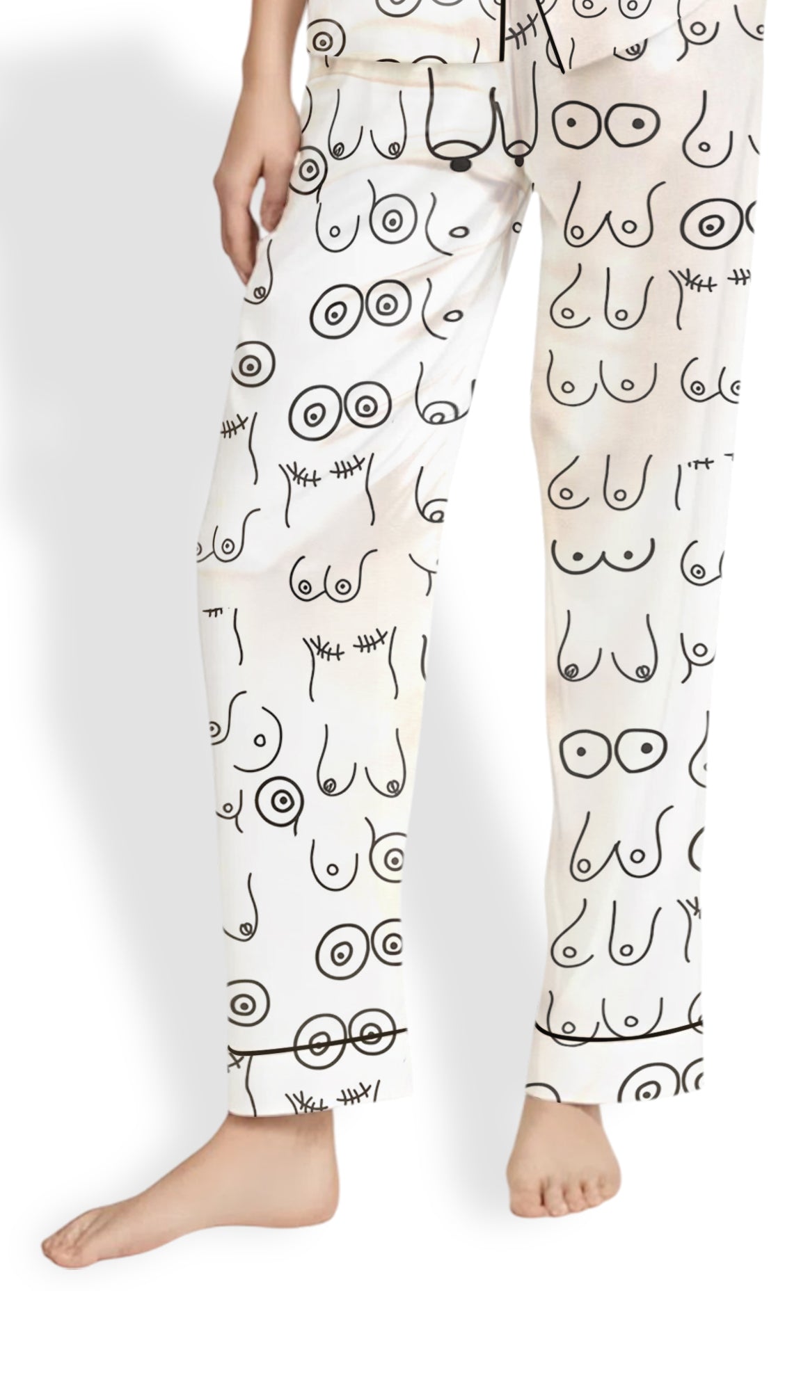 Breast Cancer Awareness Pink Ribbon Satin Pajama Set