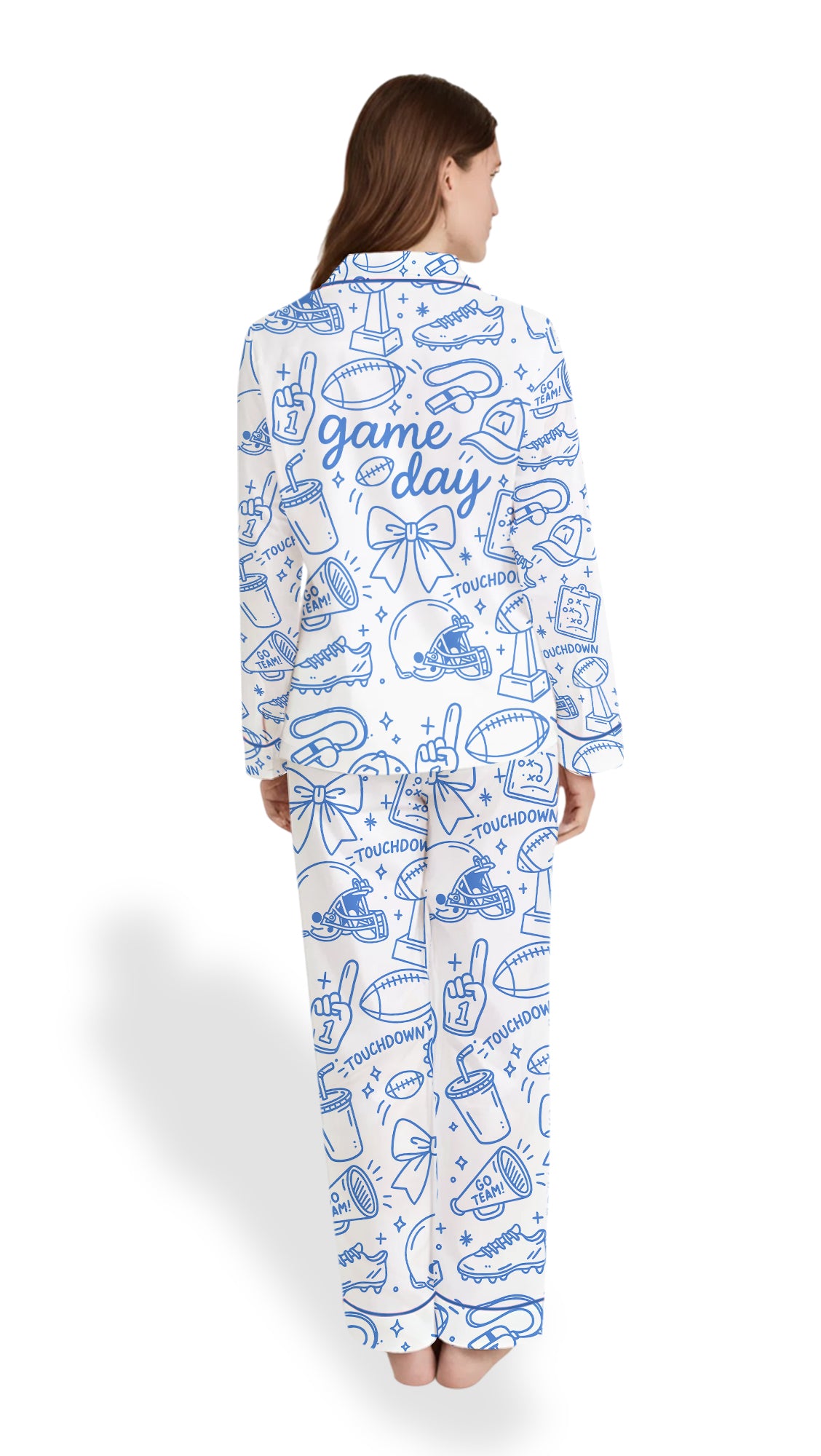 Women’s Football Pajama Set – Game Day Satin Sleepwear