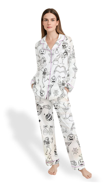 Till Death Do Us Part Satin Pajama Set – Halloween Bachelorette PJs