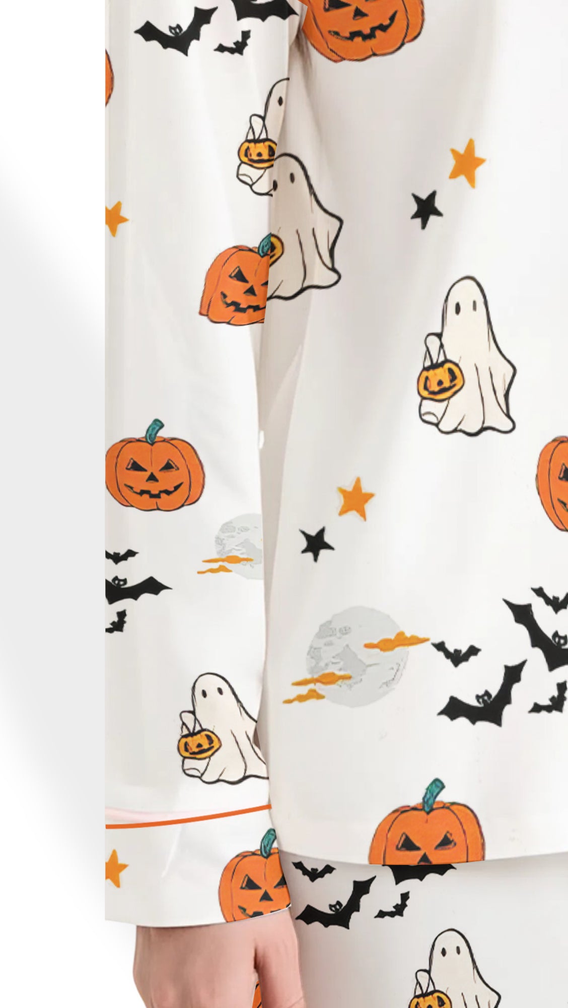Pumpkin Boo Pajamas – Women’s Satin Halloween  Sleepwear