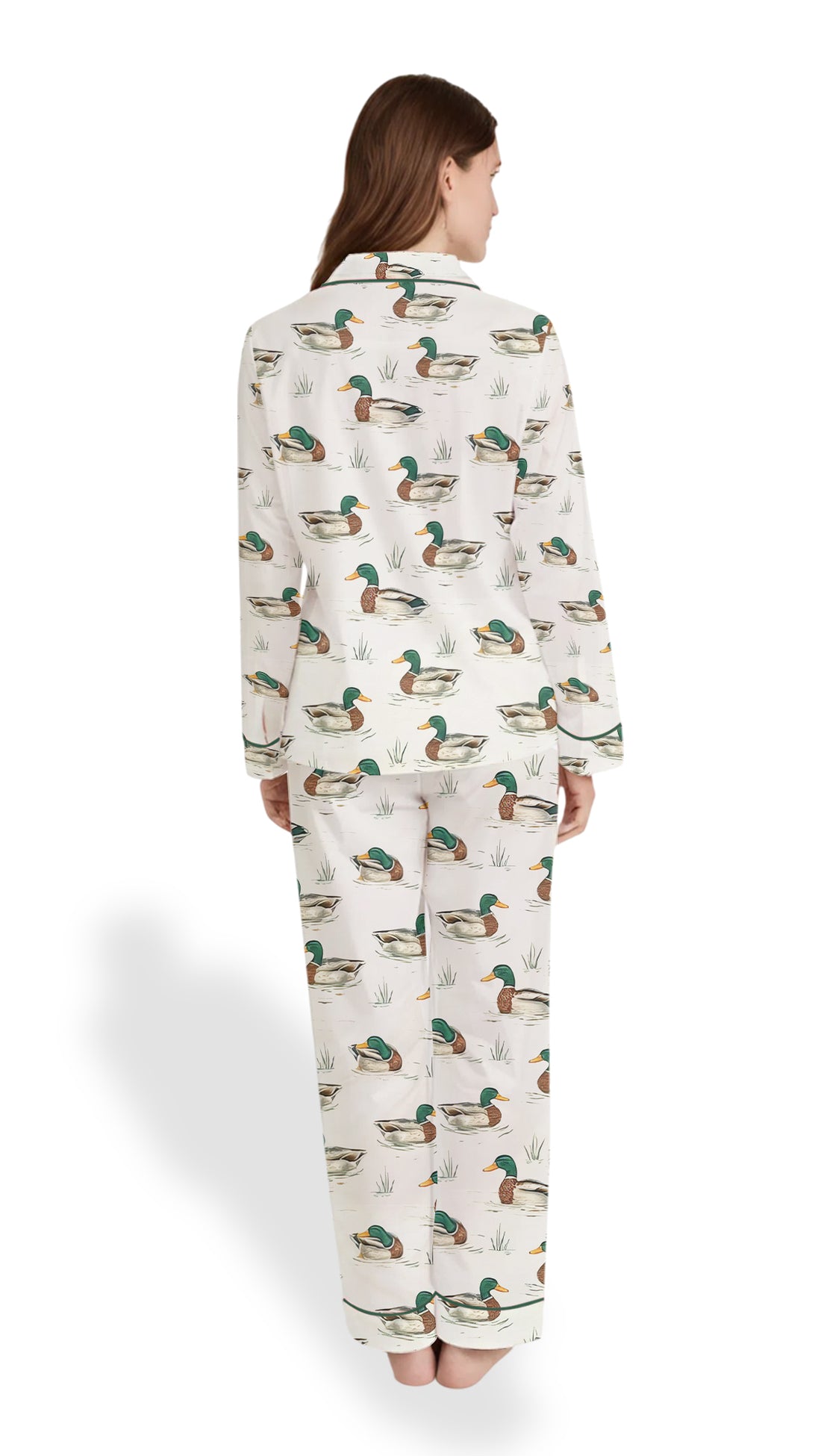 Duck Hunting Pajamas – Women’s Watercolor Mallard  Satin Set