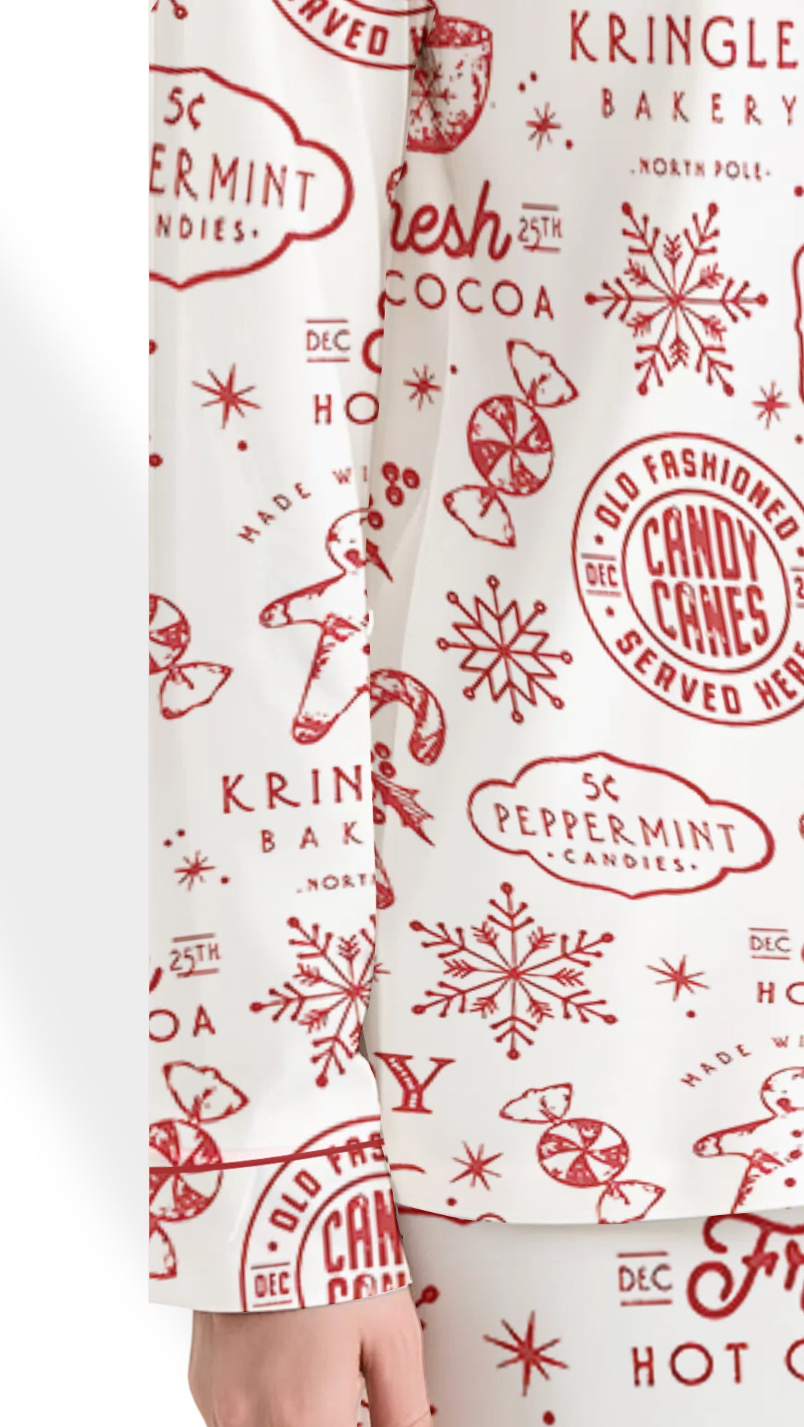 Women’s Merry Christmas Cookies Satin Pajama Set