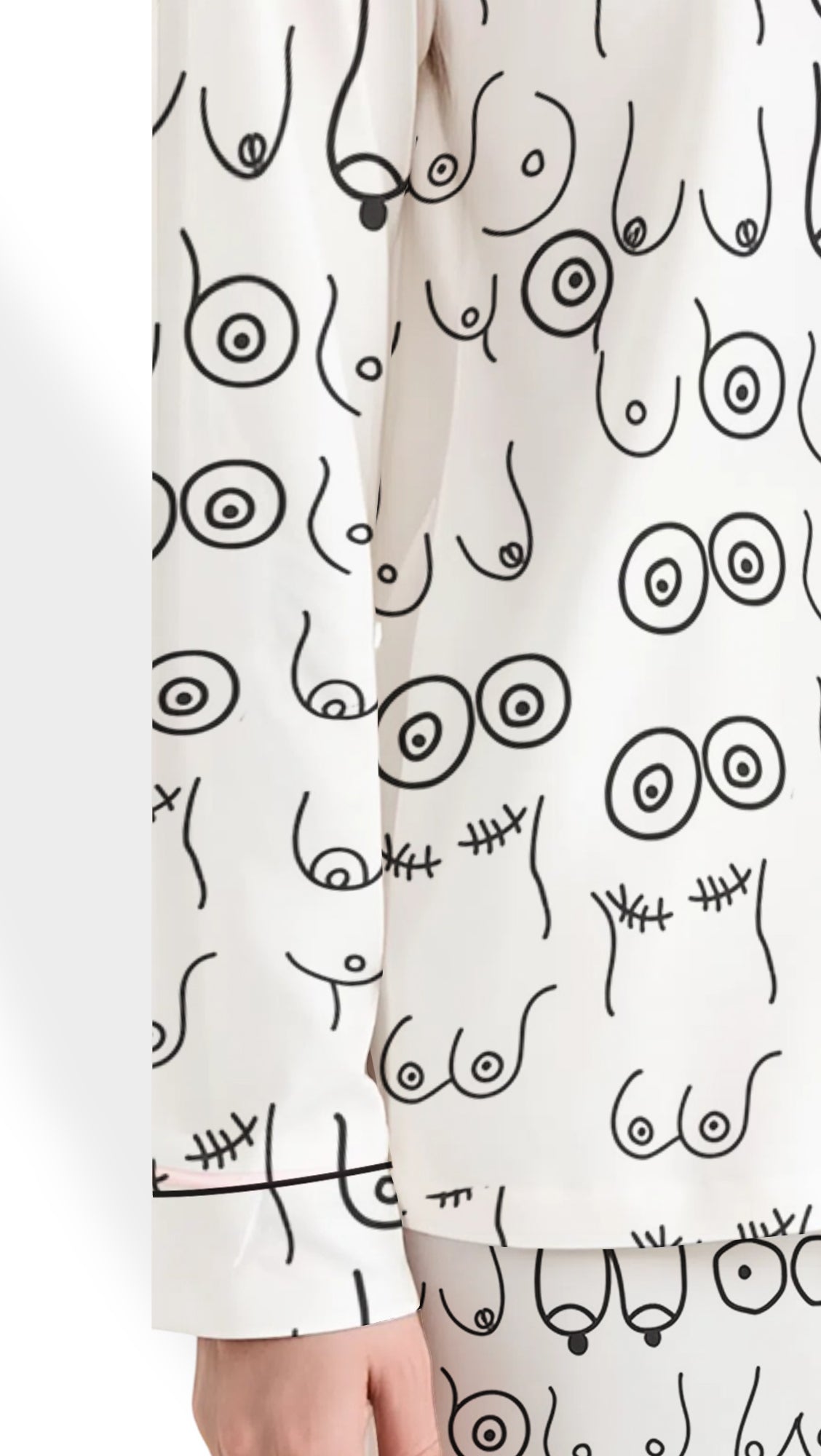 Breast Cancer Awareness Pink Ribbon Satin Pajama Set