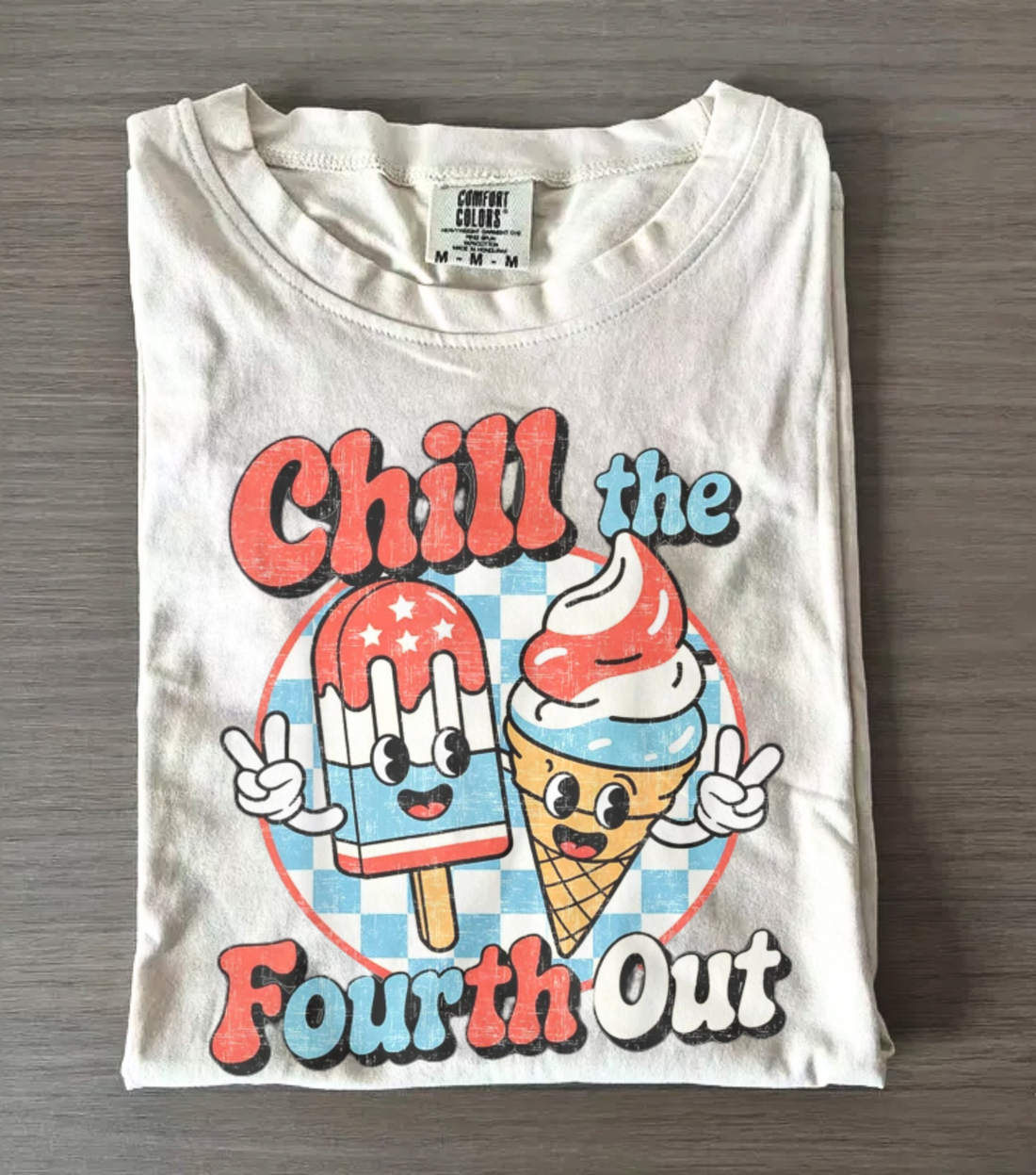 Chill the Fourth Out Funny 4th of July Ice Cream and Popsicle USA T-Shirt