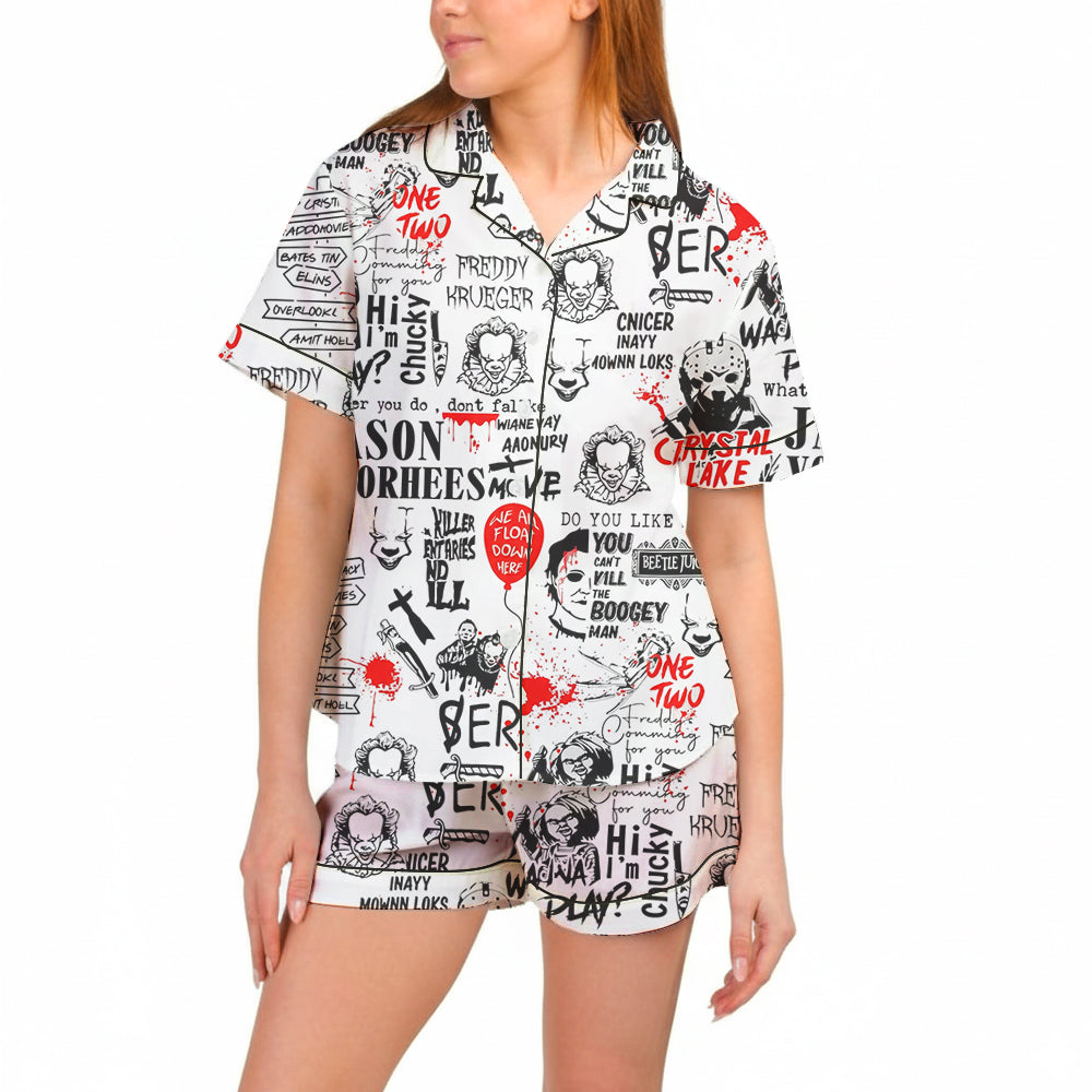 Horror Halloween Satin Pajama Set