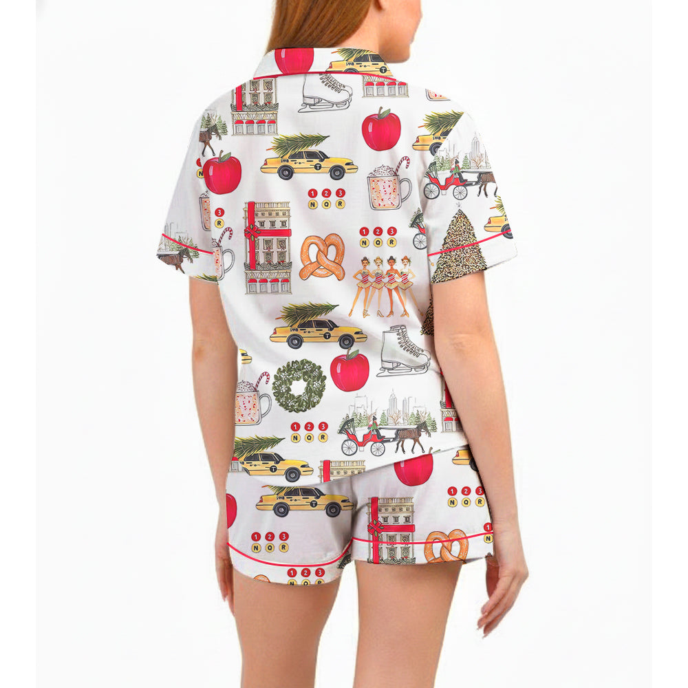Christmas in New York Satin Pajama Set
