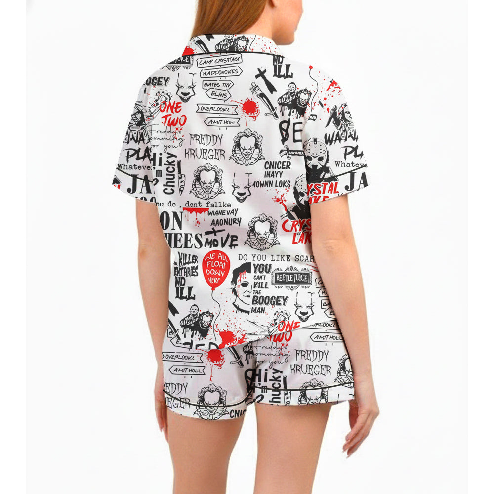 Horror Halloween Satin Pajama Set