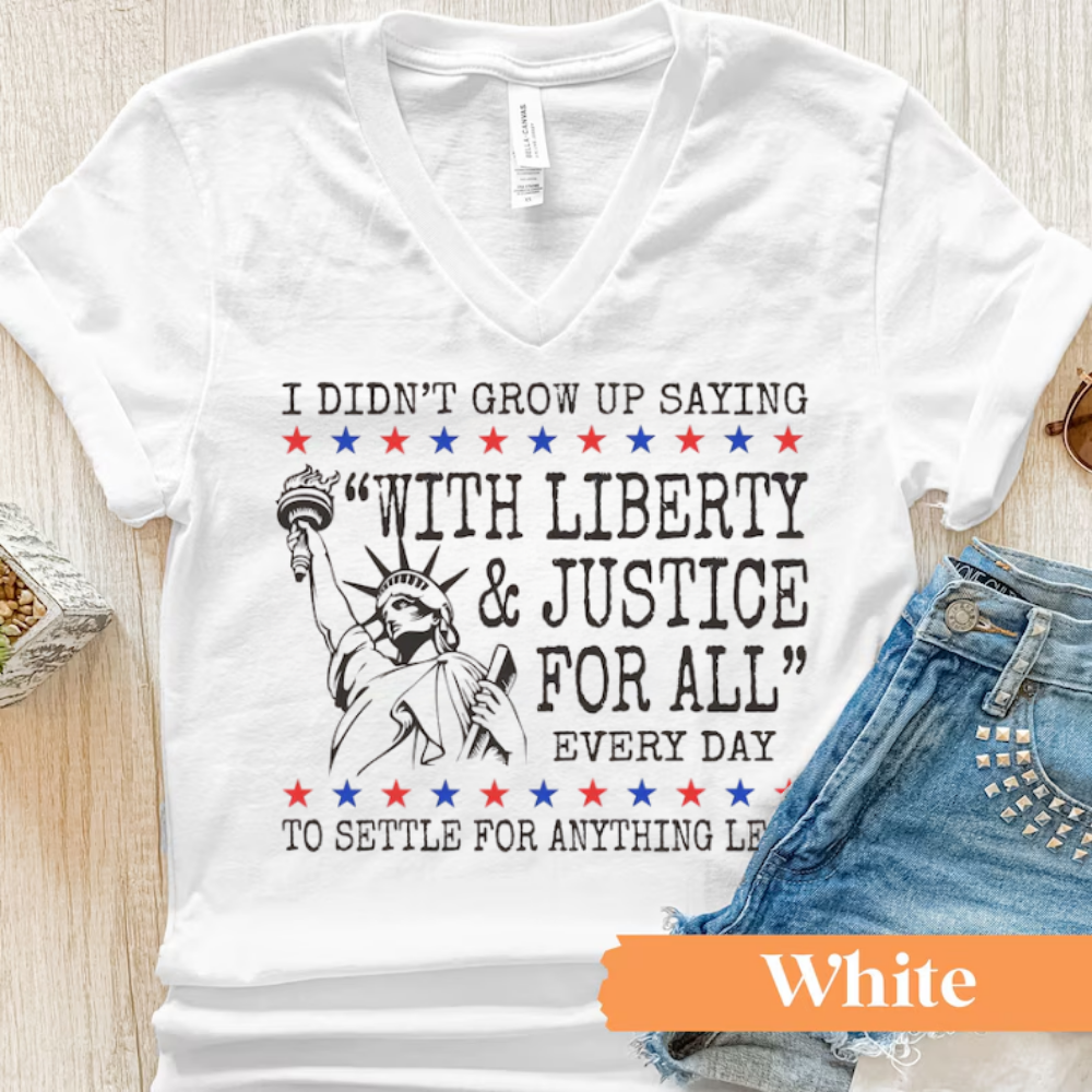 Liberty & Justice for All Tee – Human Rights 4th of July Shirt