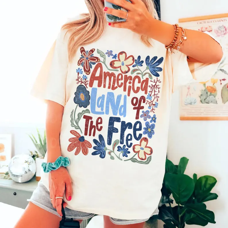 America Land of the Free Retro 4th of July Shirt