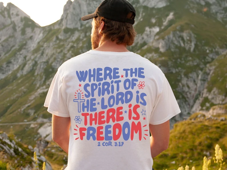 Retro Where You Are There is Freedom T-Shirt – Christian 4th of July Shirt