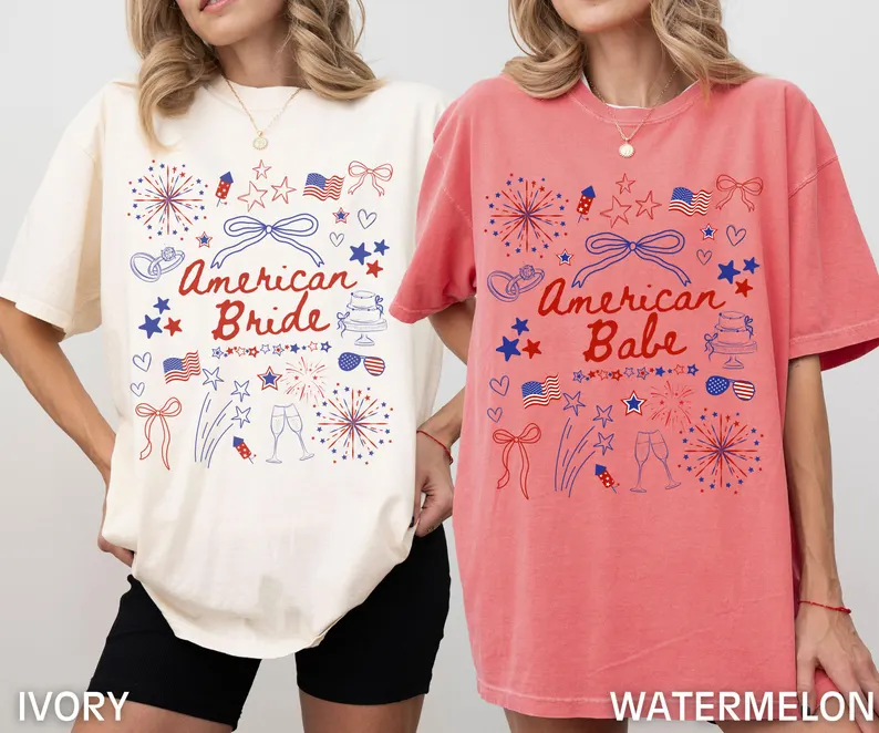 Patriotic Bride 4th of July Shirt – Coquette Bachelorette Tee