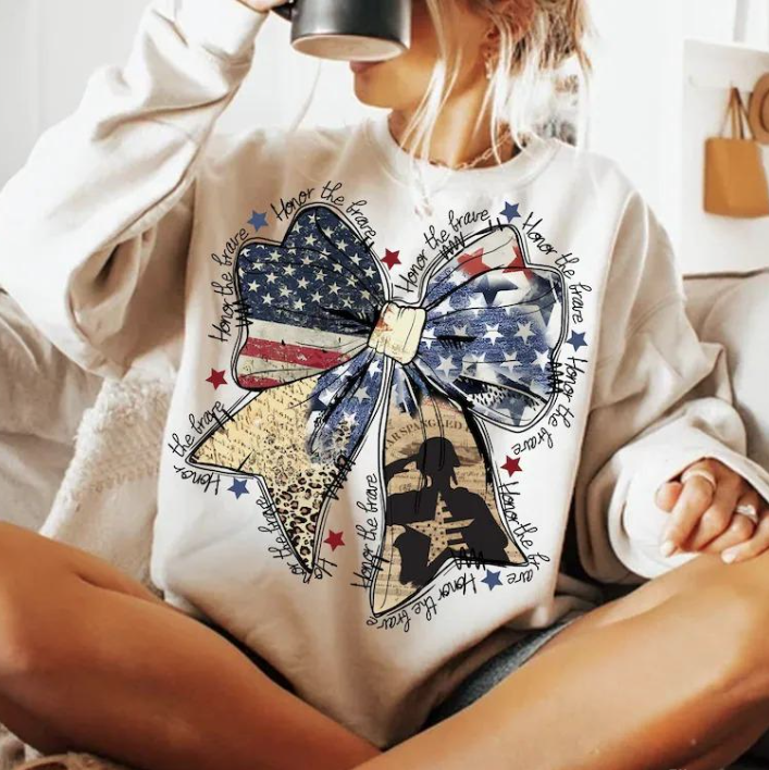 Coquette Bow Memorial Sweater – 4th of July Shirt
