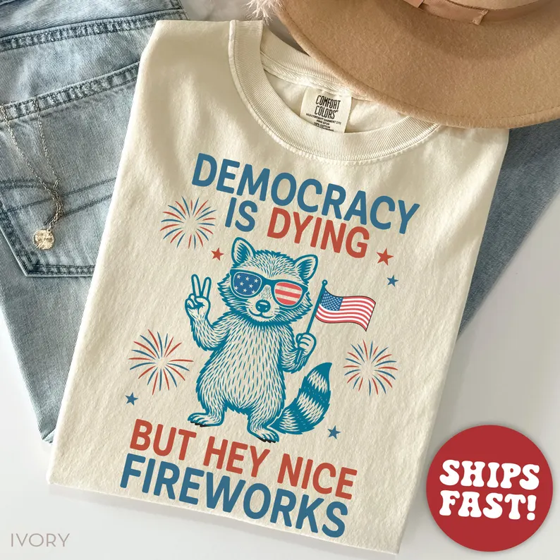 Funny Protest Raccoon Shirt – Comfort Colors® USA Tee