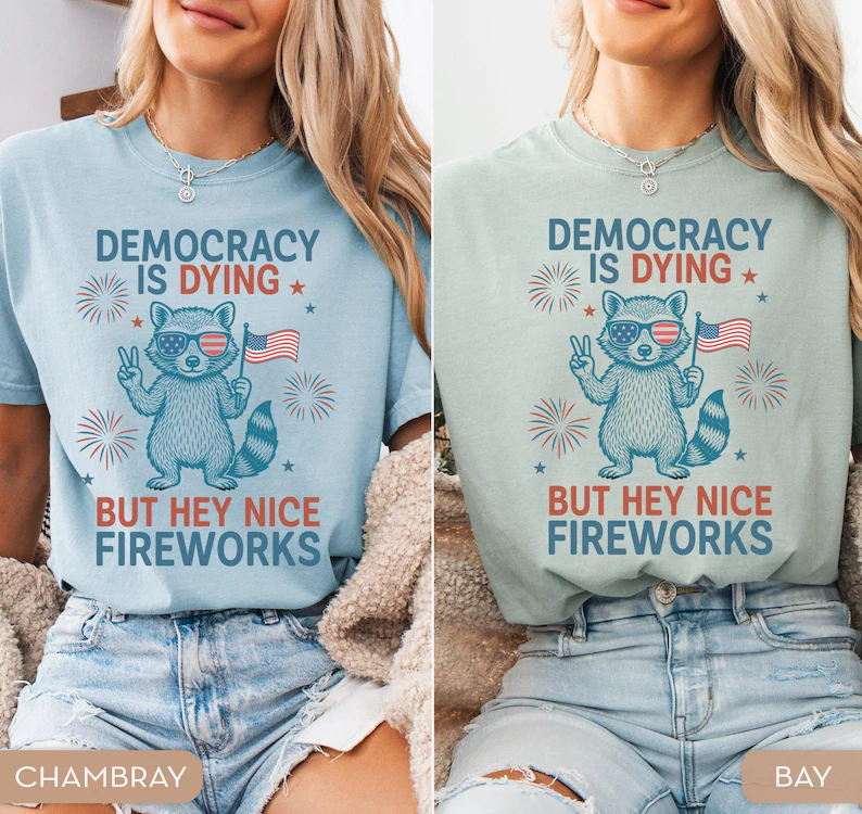 Funny Protest Raccoon Shirt ā Comfort ColorsĀ® USA Tee