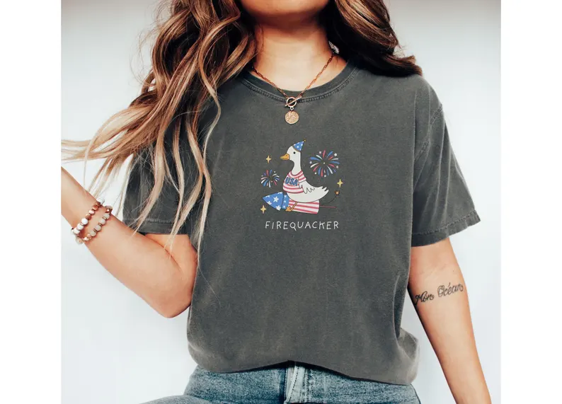 Firequacker Goose Tee ā Funny 4th of July Shirt (Comfort ColorsĀ®)
