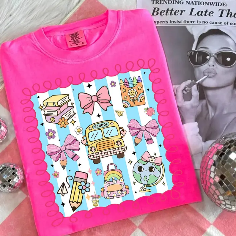 Preppy Coquette Back to School Shirt – Cute First Day Tee