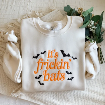 Halloween Bat Embossed Sweatshirt