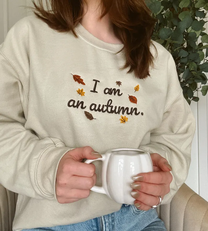 Cozy Autumn Vibes Embroidered Sweatshirt