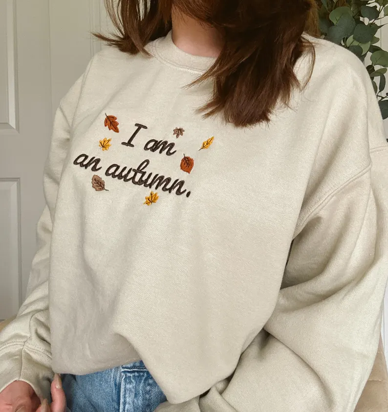 Cozy Autumn Vibes Embroidered Sweatshirt