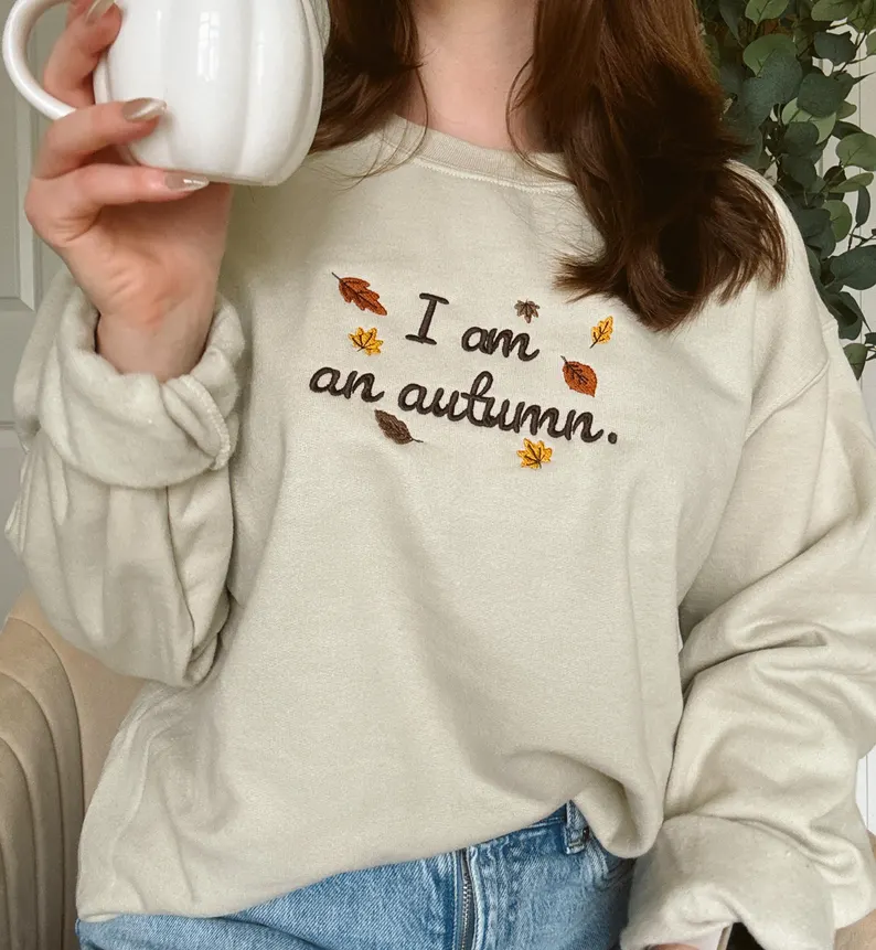 Cozy Autumn Vibes Embroidered Sweatshirt