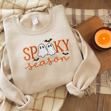 Cute Halloween Embroidered Sweatshirt – Spooky Season Pullover