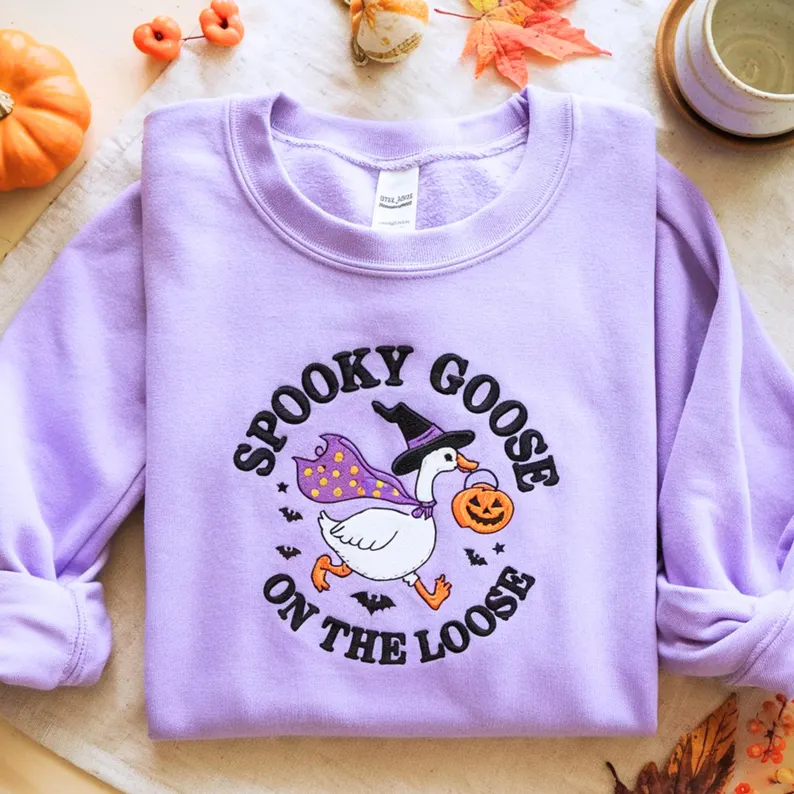 Witchy Silly Goose Spooky Season Sweatshirt