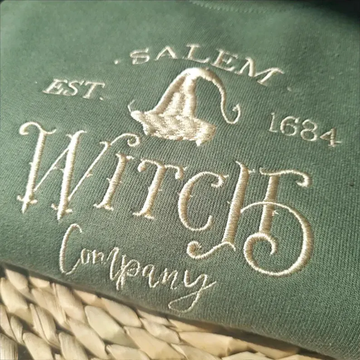Witch Halloween Embroidered Sweatshirt