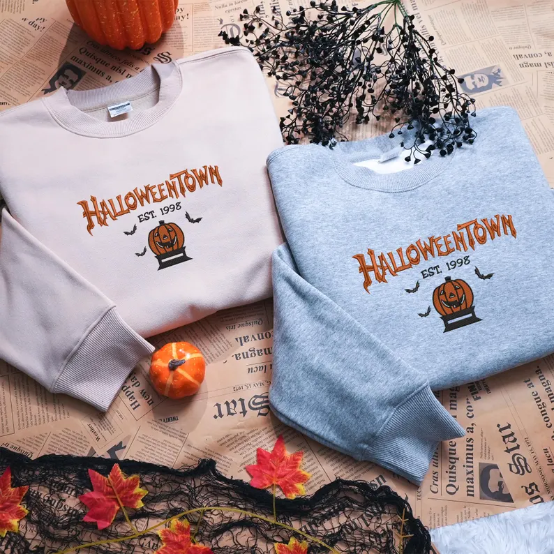 Cozy Spooky Town Halloween Sweatshirt