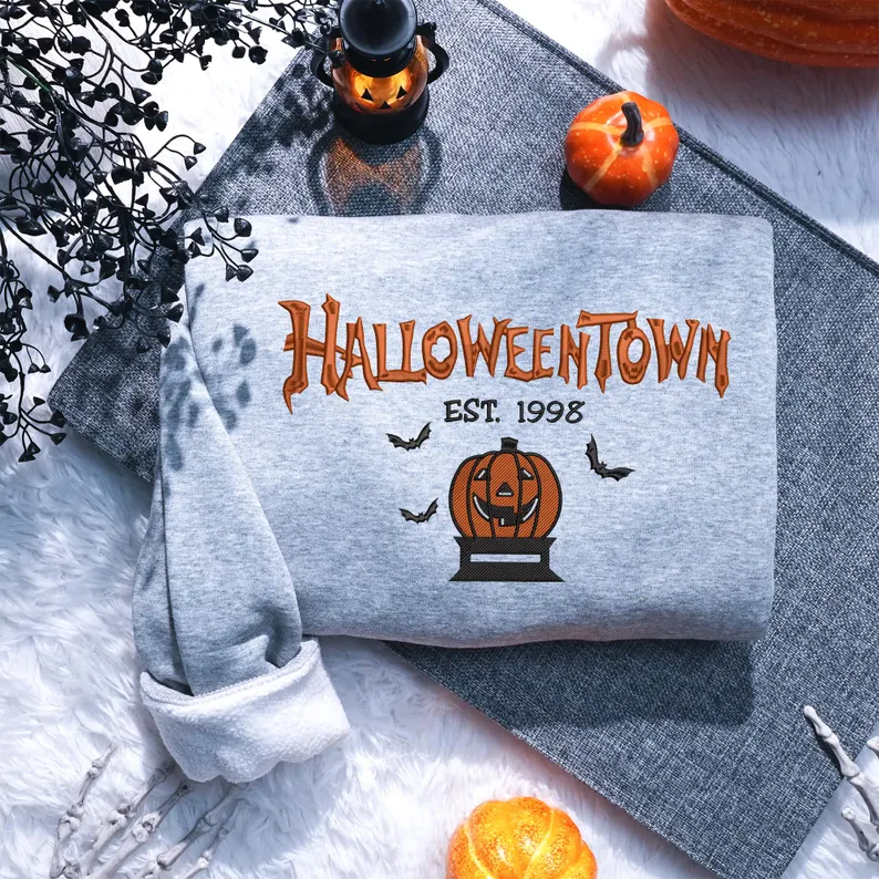 Cozy Spooky Town Halloween Sweatshirt