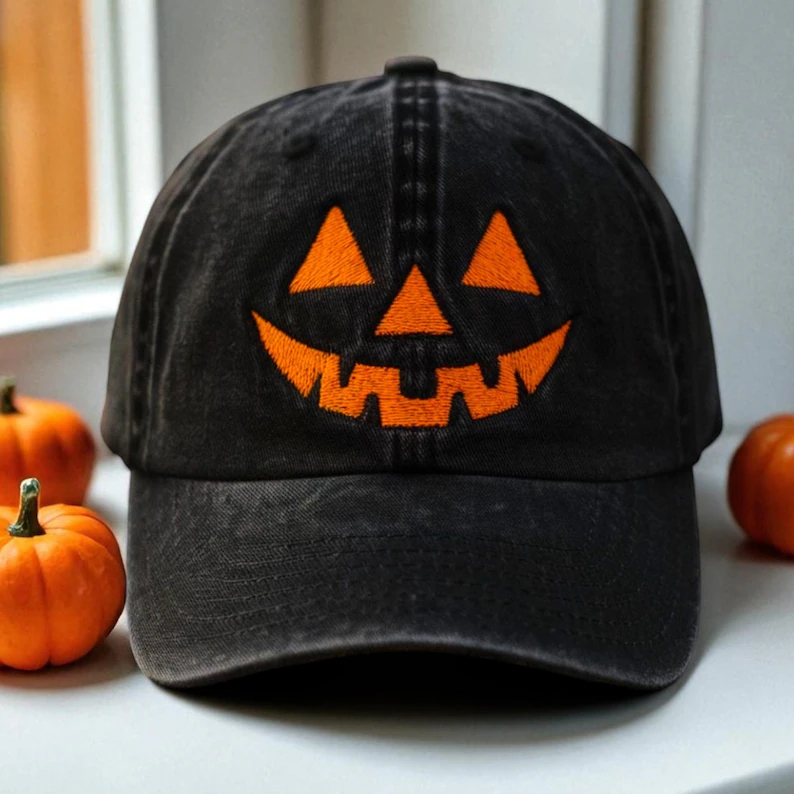Jack-o’-Lantern Embroidered Halloween Hat