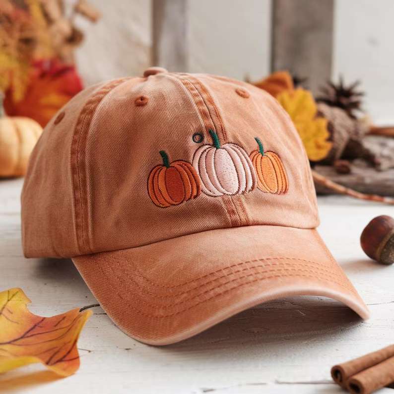 Pumpkin Embroidered Halloween Hat