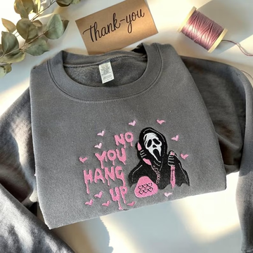 Spooky Season Embroidered Crewneck – Funny Horror Movie Quote Sweatshirt