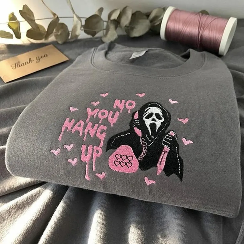 Spooky Season Embroidered Crewneck – Funny Horror Movie Quote Sweatshirt