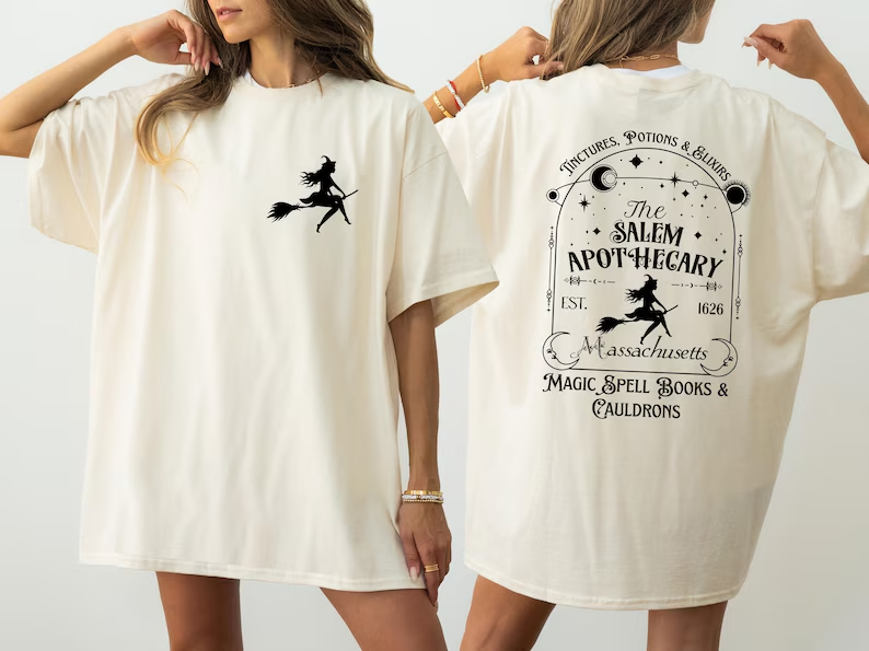 Salem Apothecary T-Shirt – Vintage Witch Comfort Colors Halloween Tee